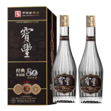 plus会员:宝丰 经典怀旧版 清香型高度白酒纯粮白酒 50度 500mL 2瓶