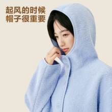 网易严选摇粒绒外套2023秋季新羊羔毛连帽上衣双面摇粒绒开衫毛绒