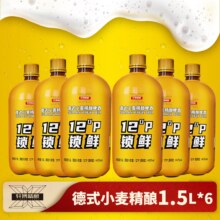 88VIP:轩博精酿啤酒德式小麦锁鲜装1500ml*6瓶宋三包夏威夷果
