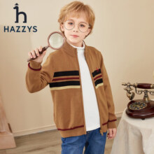 哈吉斯（HAZZYS）哈吉斯童装儿童针织衫男童秋新品弹力半高领针织开身线衣 棕驼色 130569元
