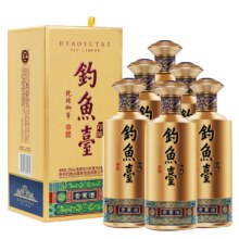 京东百亿补贴、plus会员：钓鱼台  贵宾酒（珍藏版）酱香型白酒 53度 500ml*6瓶 整箱装