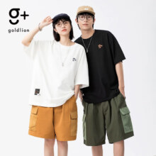 金利来g+320G重磅面料抗菌短袖英文logo印花  情侣同款