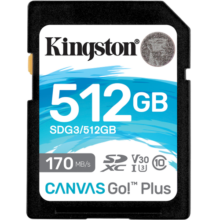 金士顿（Kingston）SD存储卡 高速相机内存卡单反微单sd卡 class10 U3 V30 SDG3/512G【读速170M/S 丨4K超清】