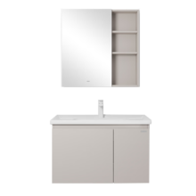 PLUS：九牧（JOMOO）浴室柜 陶瓷一体盆 浴室柜组合 冷灰80cm  A2721-15LD-1  +凑单品