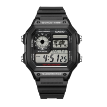 卡西欧（CASIO）十年电力电子手表狂飙同款小方块潮流学生运动男AE-1200WH/1300WH AE-1200WH-1A（京仓京配）