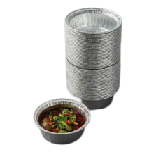屋田铝箔锡纸卷碗盒装加厚加量厨房烘焙烧烤烤箱家用烤肉空气炸锅纸 圆形直径12cm*100只无盖