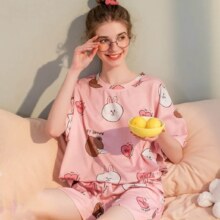 芬腾 布朗熊IP联名款圆领短袖家居服睡衣