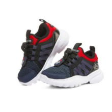 SKECHERS 斯凯奇 男童休闲跑步鞋 海军蓝色/红色
