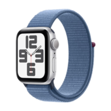 Apple/苹果 Watch SE 2023款智能手表GPS款40毫米银色铝金属表壳凛蓝色回环式运动型表带 MRE33CH/A