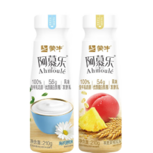 京东百亿补贴、plus会员:蒙牛（MENGNIU）低温酸奶酸牛奶风味发酵乳 阿慕乐瓶210g 原味10瓶+燕麦混合味10瓶