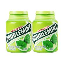 DOUBLEMINT 绿箭 口香糖原味薄荷40粒*2瓶装绿茶味清新口气办公室零食年货糖果