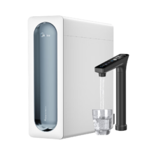 预售、PLUS会员：美的净水器家用净水机元气1000G 双出水微米气泡水净洗 5年陶氏RO反渗透净水器厨下式直饮机 2.73L/分