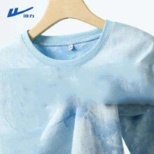 plus会员:回力 扎染短袖T恤女 蓝-纯色*3件
