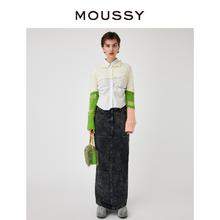 百亿补贴：MOUSSY 摩西 春季新品辣妹风牛仔半身裙010GA711-5030