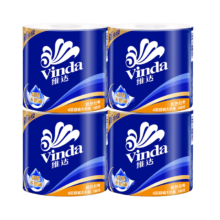 plus会员:维达（Vinda）有芯卷筒纸巾蓝色经典4层家庭装 蓝色经典140克*4卷