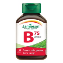 健美生Jamieson复合维生素B族B75 90粒/瓶含B2/B12等8种复合VB、叶酸肌醇胆碱 有效促进新陈代谢 维持精力充沛 熬夜护肝应酬常备海外进口