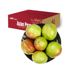 plus会员：京鲜生 长城翡翠酥梨 花皮 净重3斤 120g+ 源头直发包邮