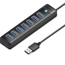 奥睿科（ORICO）USB3.0分线器7口扩展坞HUB集线器延长线转换一拖七带供电口笔记本台式机多接口拓展PW7U-U3