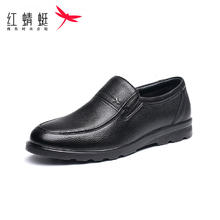 红蜻蜓 旗舰店皮鞋男春秋真皮商务休闲男软面软底中老年大码爸爸鞋