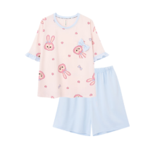芬腾 粉黛兔联名圆领短袖家居服睡衣套装