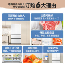 海尔（Haier）冰箱白巧系列462升风冷无霜变频白色法式多门冰箱零距离嵌入全空间保鲜母婴三挡变温黑金净化