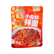 壹传食 小龙虾风味拌面  非油炸方便速食面条 155g