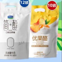 PLUS会员：君乐宝 低温风味酸奶 简醇100g*12袋+优果酪100g*10袋