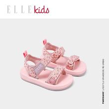百亿补贴：Ellekids ELLE KIDS 2024夏季爆款女童沙滩鞋小女孩时装凉鞋儿童软底童鞋子