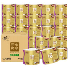 京东百亿补贴、plus会员立减:清风有芯卷纸 原木金装 4层加厚180克*27卷 卫生纸卷筒纸 纸巾 整箱