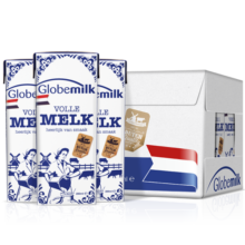 荷高（Globemilk）荷兰原装进口 3.7g优蛋白全脂纯牛奶 200ml*24 高钙营养早餐奶