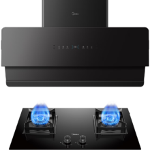 6.18预售、PLUS会员、需首购：Midea 美的 JA7+Q523L 侧吸式烟灶套装 1100Pa