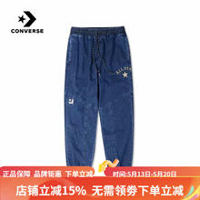 CONVERSE 匡威 女款裤子2023年春季新款休闲牛仔长裤10024859 蓝色|10024859-A01 M