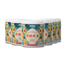 PLUS会员：欢乐家 半桃铁盒 黄桃罐头200g*6罐