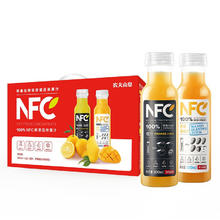 88VIP会员：农夫山泉 100%NFC果汁300ml*12瓶（橙汁*6+芒果汁*6）