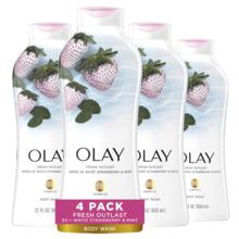 Olay 玉兰油 冰透清爽白草莓薄荷沐浴露 650ml*4瓶装
