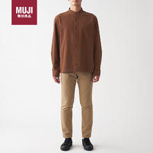 MUJI 無印良品 无印良品（MUJI）男式 法兰绒 立领衬衫 ACA75C1A 砖红色 M