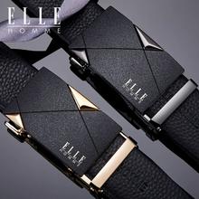 ELLE HOMME 正品ELLE皮带男士真皮男款腰带2024新款牛皮名牌裤带高档奢侈品牌
