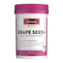 Swisse烟酰胺葡萄籽美白淡斑片 抗糖丸抗氧化褪黑全身美白富含花青素维生素亮颜焕肤 【全身美白】烟酰胺葡萄籽精华180粒*1瓶