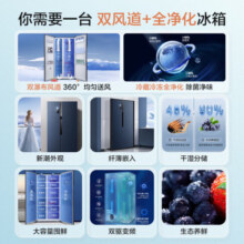 容声（Ronshen）536升大容量家用双开门冰箱一级能效变频风冷无霜对开门电冰箱 干湿分储除菌净味 BCD-536WD17HP