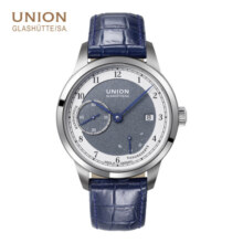 宇联（UNION GLASHUTTE SA）格苏蒂德国1893手动上链珐琅盘男士日历腕表520礼物送男友