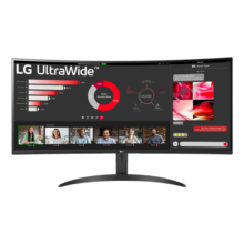 LG 34英寸WQHD VA21:9 1800R曲面100Hz PBP HDR10 阅读模式屏幕控制 超宽带鱼屏办公显示器34WR50QC