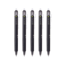 百乐（PILOT）按动中性笔 摩磨擦子弹头彩色水笔 黑色 0.5mm 5支装  LFBK-23EF可擦笔