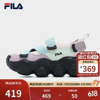 FILA 斐乐 女鞋草莓凉鞋2023夏新款厚底增高玛丽珍运动魔术贴凉拖