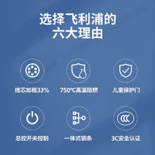 PHILIPS 飞利浦 插座插排排插接线板usb带线家用宿舍多孔多插位座拖插线板