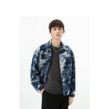 限时最后一天：GXG 复古纹样系列 牛仔夹克男外套