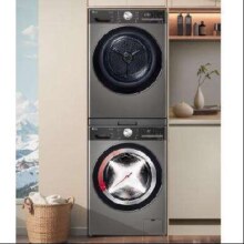 预售、PLUS会员：LG 小旋风系列 洗烘套装 10kg滚筒洗衣机+10kg双转子变频热泵烘干机 FCW10Y4PA+RH10V9PV2WR 银