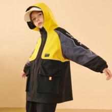 MQD童装男童冬季新款两件套风衣潮酷 黑色 160cm