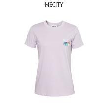 百亿补贴：MECITY 女士夏季新款100%棉纯色修身短袖logo印花T恤女518591