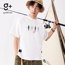 京东PLUS：goldlion 金利来 鱼饵刺绣T恤