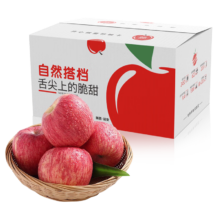 京东特价app：自然搭档 陕西洛川苹果红富士水果礼盒  6枚特小果（单果150-170克 ）